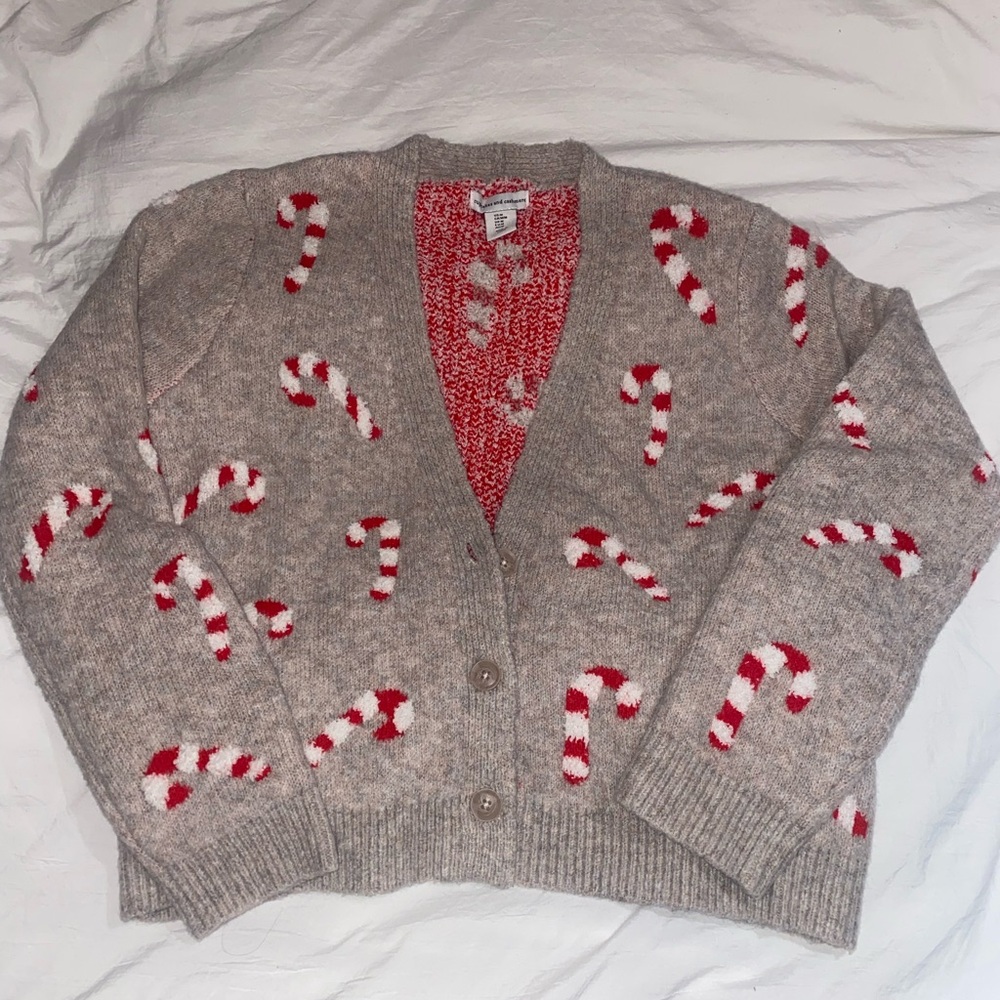 cupcakes & cashmere Festive Candy Cane Cardigan
